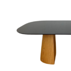 Mesa De Jantar Cone Duo Retangular 235x122cm Tampo Laca Preta