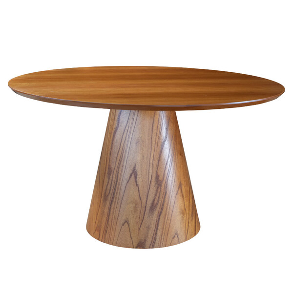 Mesa De Jantar Cone Lâmina Madeira Natural - 1,20m