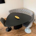 Mesa De Jantar Cone Orgânica Tríon Redonda 110x113 Cm Base Éb