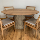 Mesa De Jantar Cone Oval 120x80 Cm Tampo Antíqua Base Fibra S