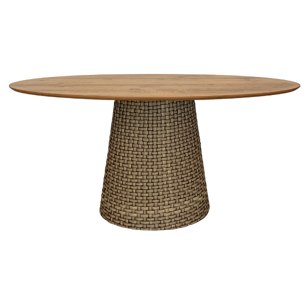 Mesa De Jantar Cone Oval 120x80 Cm Tampo Antíqua Base Fibra S
