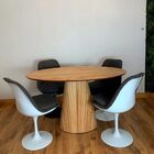 Mesa De Jantar Cone Oval 120x80 Cm Tampo Cinamomo Base Cinamo