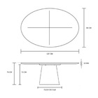 Mesa De Jantar Cone Oval 137x90 Cm Base Laminada Em Madeira F