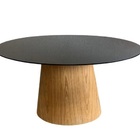 Mesa De Jantar Cone Oval 160x90 Cm Base Laminada Em Madeira F