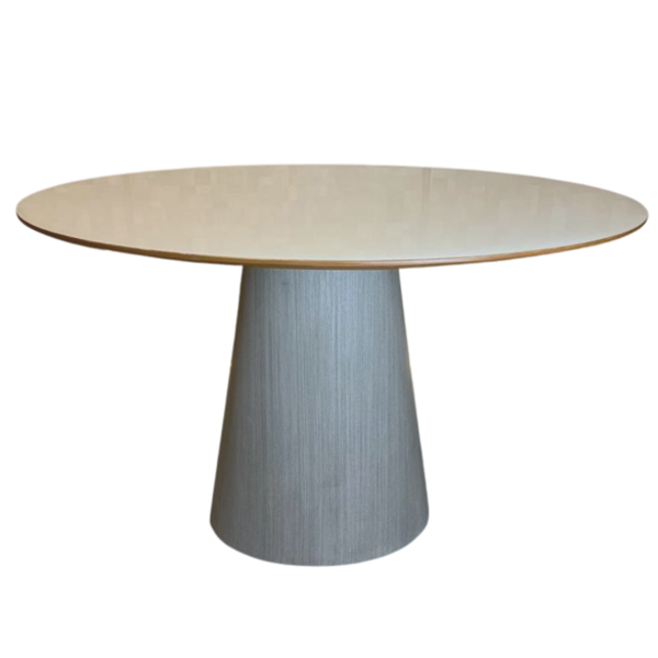 Mesa De Jantar Cone Oval 180x100 Cm Tampo Laca + Vidro Base L