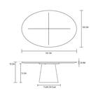 Mesa De Jantar Cone Oval 180x100 Cm Tampo Madeira Freijó Base