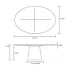 Mesa De Jantar Cone Oval 180x100 Cm Tampo Madeira Freijó Base