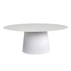 Mesa De Jantar Cone Oval 198x122 Cm Laqueado Branco - Branco