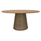 Mesa De Jantar Cone Oval 198x122 Cm Tampo Antíqua Base Fibra