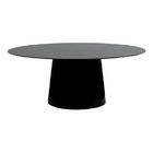 Mesa De Jantar Cone Oval 198x122 Laca Branca - Preto