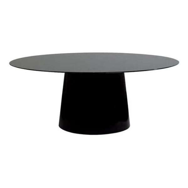 Mesa De Jantar Cone Oval 198x122cm Laqueada Preto