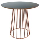 Mesa De Jantar Cone Raiada Com Tampo De Madeira 0 80m Redondo