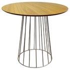 Mesa De Jantar Cone Raiada Com Tampo De Madeira 0 80m Redondo