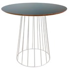 Mesa De Jantar Cone Raiada Com Tampo De Madeira 0 80m Redondo