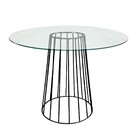 Mesa De Jantar Cone Raiada Com Tampo De Vidro Temperado 8mm R