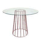 Mesa De Jantar Cone Raiada Com Tampo De Vidro Temperado 8mm R