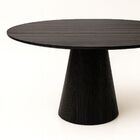 Mesa De Jantar Cone Redonda 110 Cm Base Madeira Ébano Tampo É