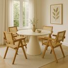 Mesa De Jantar Cone Redonda 110 Cm Laca Off White