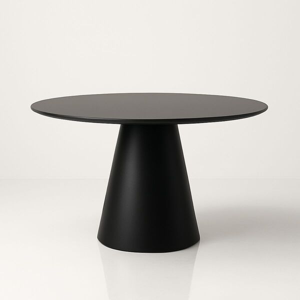 Mesa De Jantar Cone Redonda 130 Cm Laca - Preto