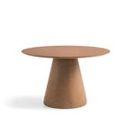 Mesa De Jantar Cone Redonda 136cm Madeira Maciça E Base Courí