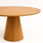 Mesa De Jantar Cone Redonda 140 Cm Base Madeira Freijó Tampo
