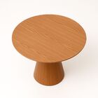 Mesa De Jantar Cone Redonda 140 Cm Base Madeira Freijó Tampo