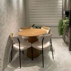 Mesa De Jantar Cone Redonda 140 Cm Base Madeira Freijó Tampo