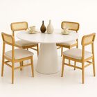 Mesa De Jantar Cone Redonda 140 Cm Laca - Branco