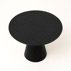 Mesa De Jantar Cone Redonda 90 Cm Base Madeira Ebano Tampo Eb