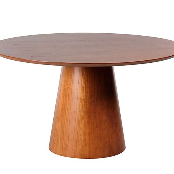 Mesa De Jantar Cone Redonda Em Madeira Curupixá - 1 20m