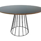 Mesa De Jantar Cone Redonda Raiada 1 20m Com Tampo De Madeira