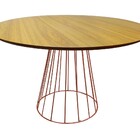 Mesa De Jantar Cone Redonda Raiada 1 20m Com Tampo De Madeira