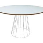 Mesa De Jantar Cone Redonda Raiada 1 20m Com Tampo De Madeira