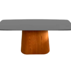 Mesa De Jantar Cone Retangular 200x100 Cm Base Oval Laminada
