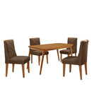 Mesa De Jantar Copper 120cm Tampo Canto Copo Mdf Com 4 Cadeir