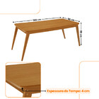 Mesa De Jantar Copper 180cm Madeira Tampo Canto Copo Moderna