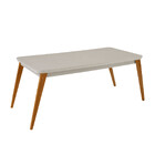 Mesa De Jantar Copper 180cm Madeira Tampo Com Vidro Canto Cop