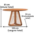 Mesa De Jantar Coss Ozki 120 Cm Madeira Eucalipto Cedro Redon