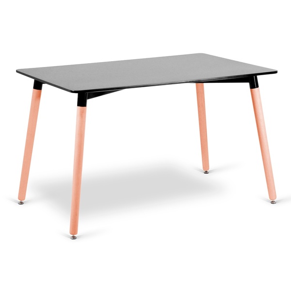Mesa De Jantar Cozinha Eames Retangular Preta 120x80cm