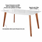 Mesa De Jantar Cozinha Maldini 180cm Com Tampo De Vidro Branc