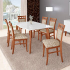 Mesa De Jantar Cozinha Maldini 200cm Com Tampo De Vidro Branc