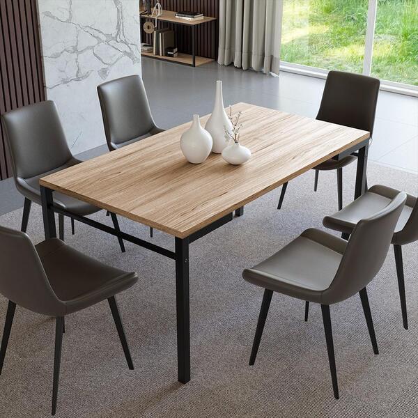 Mesa De Jantar Cozinha Tampo Em Mdp Retangular Attenza 6 Luga