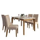 Mesa De Jantar Dália 140x90 Carvalho/creme Com 4 Cadeiras Sar