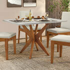 Mesa De Jantar De 4 Lugares Donna 120 Cm Mel Natural/off Whit