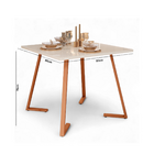 Mesa De Jantar De Aço 80x80 Reforçada Industrial Nantes