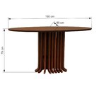 Mesa De Jantar Denver Tampo Oval 160x90cm Amêndoa