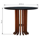 Mesa De Jantar Denver Tampo Redondo Ø120 Amêndoa/preto