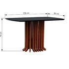 Mesa De Jantar Denver Tampo Retangular 136x80cm Amêndoa/preto