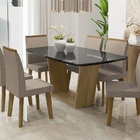 Mesa De Jantar Diamante Com 6 Cadeiras Cinamomo Black Com Pen