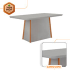 Mesa De Jantar Diane 120cm Tampo Mdf E Vidro Canto Copo Moder